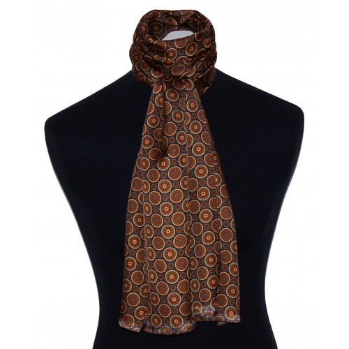 Lorenzo Cana Silk Scarf Brown Dots LORENZO CANA