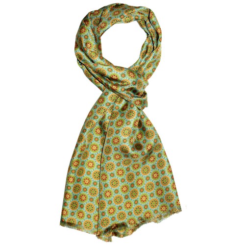 lorenzo cana Silk scarf green dots LORENZO CANA