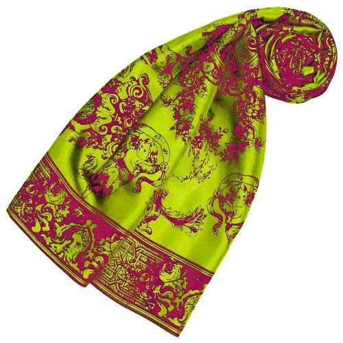 lorenzo cana Silk scarf green floral LORENZO CANA
