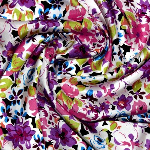 Lorenzo Cana Silk Scarf Violet Floral LORENZO CANA