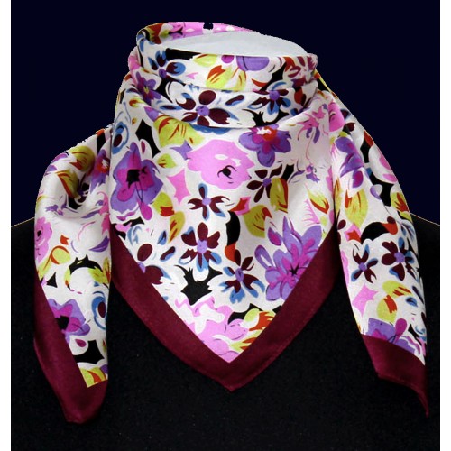 Lorenzo Cana Silk Scarf Violet Floral LORENZO CANA
