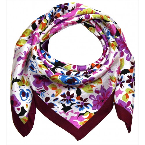lorenzo cana Silk scarf violet Floral LORENZO CANA