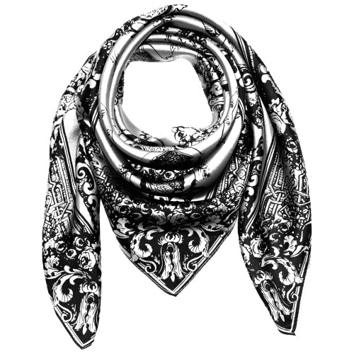 Lorenzo Cana Silk Scarf White Floral LORENZO CANA