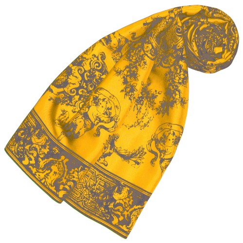 lorenzo cana Silk Scarf Yellow Floral LORENZO CANA