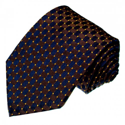 lorenzo cana Silk Tie Blue Gold Brown LORENZO CANA