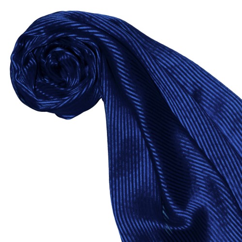 Lorenzo Cana Luxury Men's Shawl 100% Silk Blue Stripes LORENZO CANA