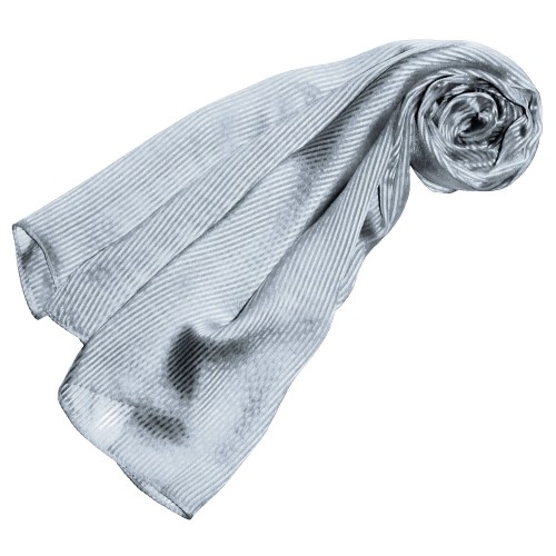 lorenzo cana Luxury Men's Shawl 100% Silk Stripes Gray LORENZO CANA