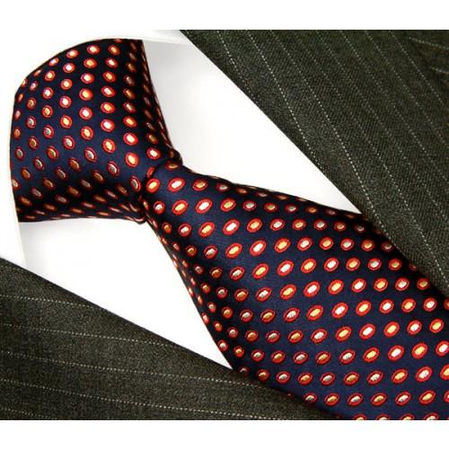 lorenzo cana Men's Necktie Pure Silk Polka Dot Navy LORENZO CANA