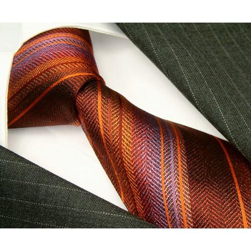 lorenzo cana Men's Necktie Pure Silk Striped Purple LORENZO CANA