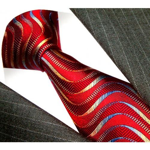 lorenzo cana Men's Necktie Pure Silk Waves Crimson LORENZO CANA