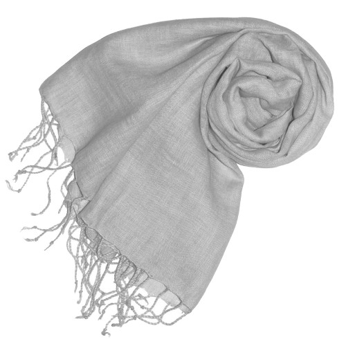 Lorenzo Cana Men's Scarf 100% Linen Unicolored Silver LORENZO CANA