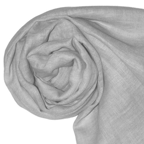 lorenzo cana Men's Scarf 100% Linen Unicolored Silver LORENZO CANA