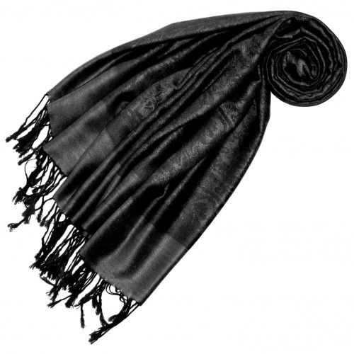 lorenzo cana Men's Scarf Modal Paisley Gray Dark Blue LORENZO CANA