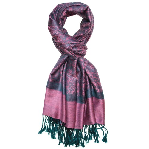 Lorenzo Cana Men's Scarf Modal Paisley Orchid Red Turquoise LORENZO CANA