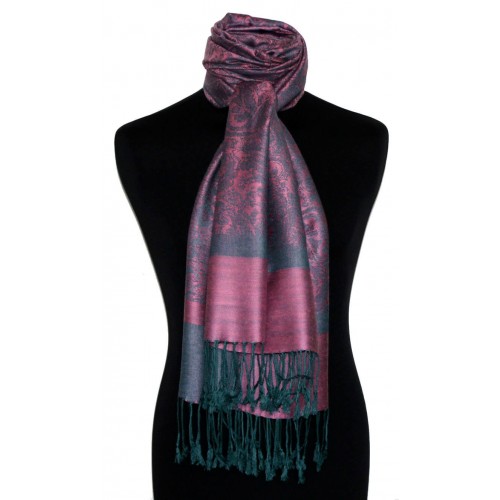 Lorenzo Cana Men's Scarf Modal Paisley Orchid Red Turquoise LORENZO CANA