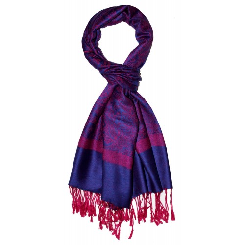 Lorenzo Cana Men's Scarf Modal Paisley Raspberry Red Blue LORENZO CANA