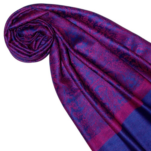 lorenzo cana Men's Scarf Modal Paisley raspberry red blue LORENZO CANA