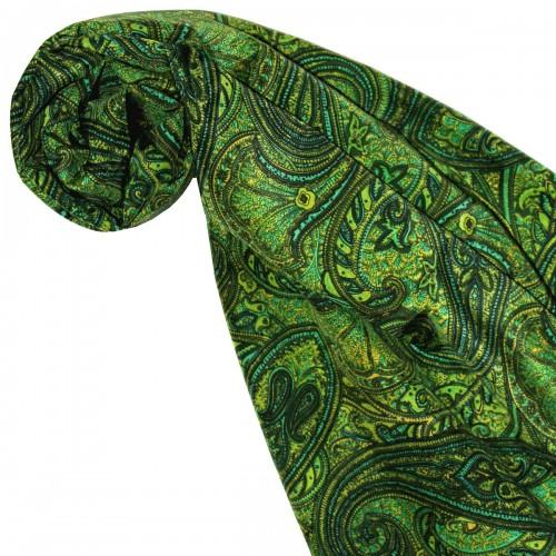 lorenzo cana Men's Scarf Paisley green yellow Shawl LORENZO CANA