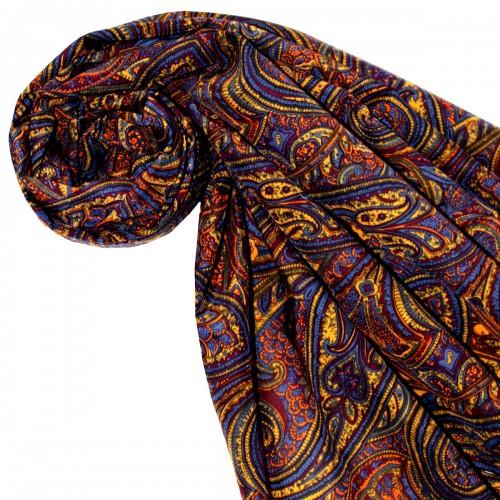 lorenzo cana Men's Scarf Paisley Orange Yellow LORENZO CANA