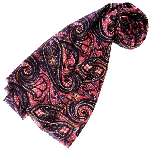 Lorenzo Cana Men's Scarf Paisley Pink Purple LORENZO CANA