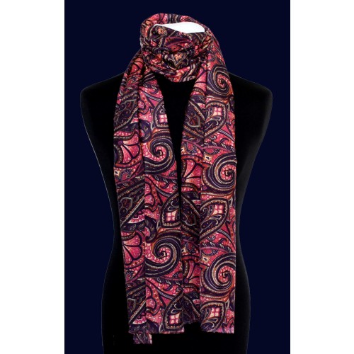 Lorenzo Cana Men's Scarf Paisley Pink Purple LORENZO CANA