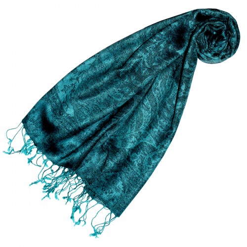 Lorenzo Cana Men's Scarf Paisley Turquoise Petrol LORENZO CANA