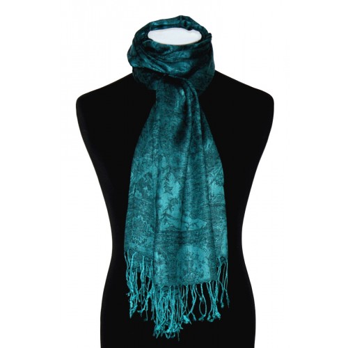 Lorenzo Cana Men's Scarf Paisley Turquoise Petrol LORENZO CANA