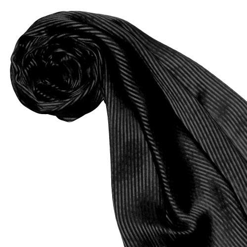 Lorenzo Cana Men's Scarf Silk Black Stripes LORENZO CANA