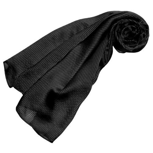 lorenzo cana Men's scarf silk black stripes LORENZO CANA