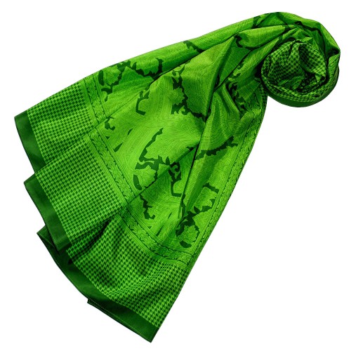 Lorenzo Cana Men's Scarf Silk Cotton Paisley Green LORENZO CANA