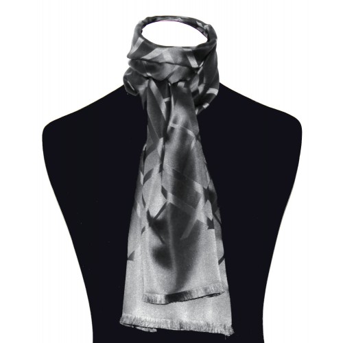 Lorenzo Cana Men's Scarf Silk Noble In Silver LORENZO CANA