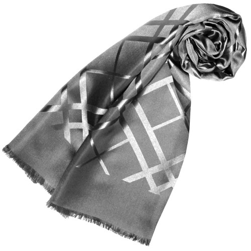 lorenzo cana Men's scarf silk noble in silver LORENZO CANA