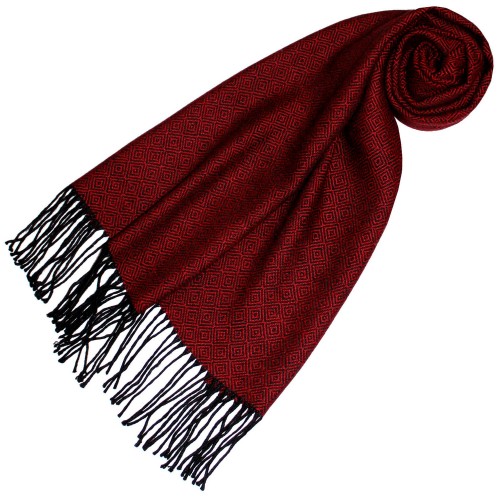 Lorenzo Cana Men's Shawl 100% Alpaca Diamond Carmine LORENZO CANA
