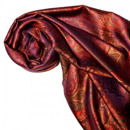 lorenzo cana Men's Shawl 100% Silk Paisley Bronze Red LORENZO CANA