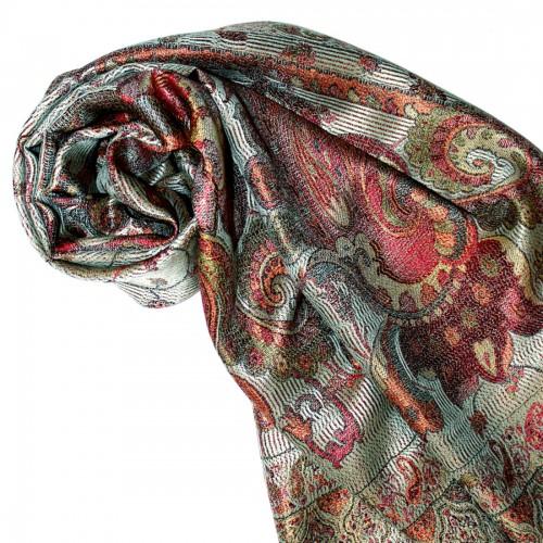 lorenzo cana Men's Shawl 100% Silk Paisley Mint Brown LORENZO CANA