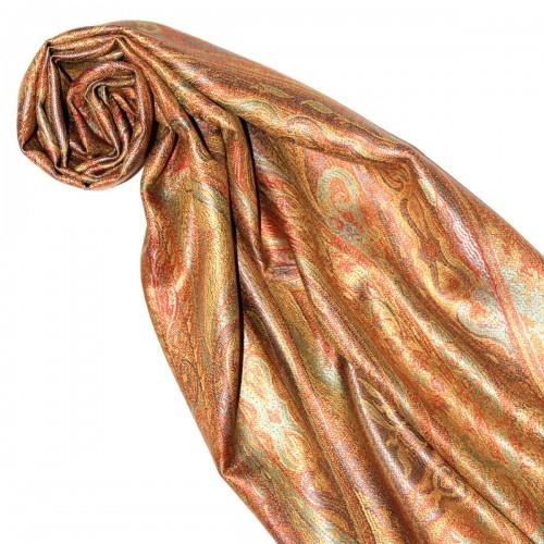 lorenzo cana Men's Shawl 100% Silk Paisley Orange Gold LORENZO CANA