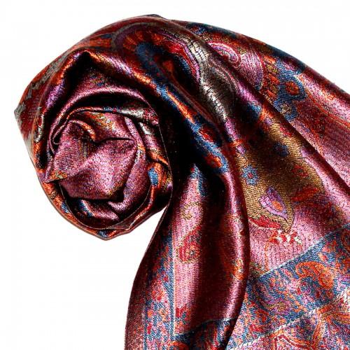Lorenzo Cana Men's Shawl 100% Silk Paisley Purple Orange LORENZO CANA