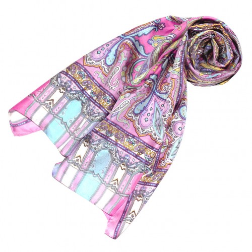 Lorenzo Cana Men's Shawl Silk Pink Yellow Paisley LORENZO CANA