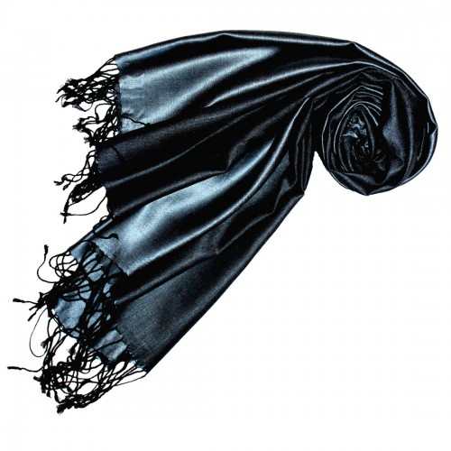 Lorenzo Cana Men's Shawl Silk Viscose Bicolored Steel Navy LORENZO CANA