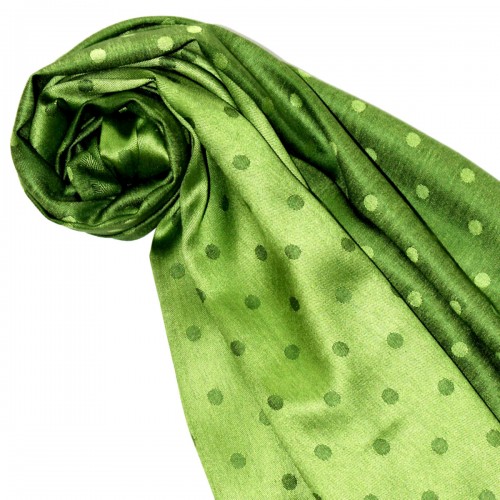 Lorenzo Cana Men's Shawl Silk Viscose Polka Dot Green Dark Green LORENZO CANA