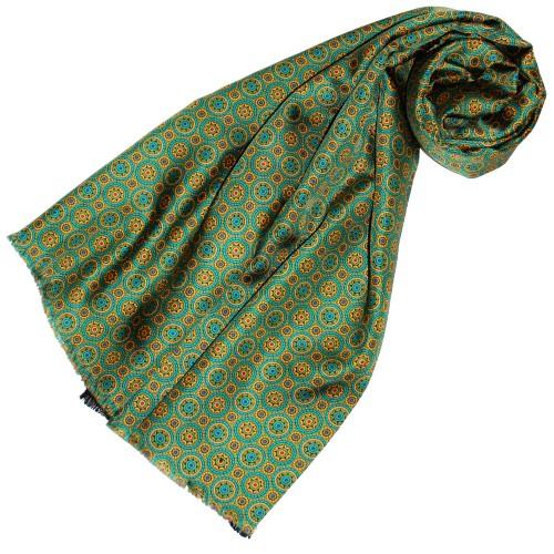 lorenzo cana Men's Shawl Silk Wool Polka Dot Green Cyan LORENZO CANA