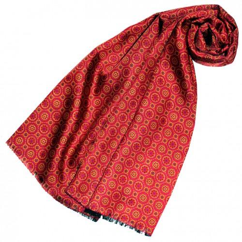 lorenzo cana Men's Shawl Silk Wool Polka Dot Orange Red LORENZO CANA