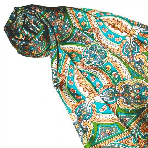 lorenzo cana Men's Shawl Turquoise Orange Green Paisley LORENZO CANA