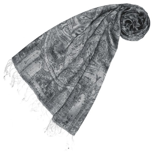 Lorenzo Cana Men's Shawl Viscose Acrylic Paisley Grey LORENZO CANA