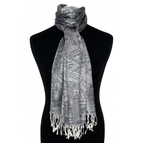 Lorenzo Cana Men's Shawl Viscose Acrylic Paisley Grey LORENZO CANA