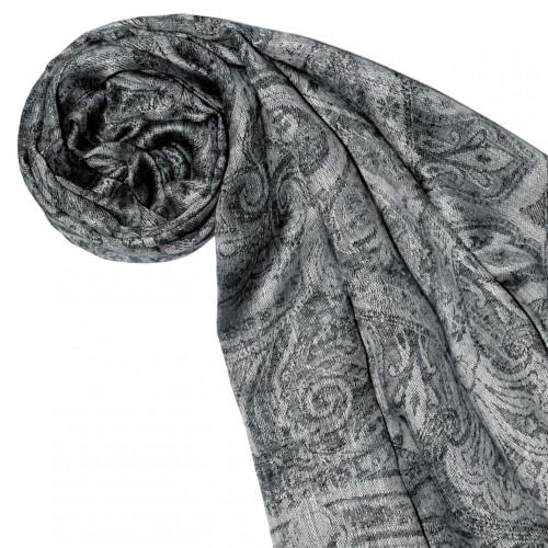 lorenzo cana Men's Shawl Viscose Acrylic Paisley Grey LORENZO CANA