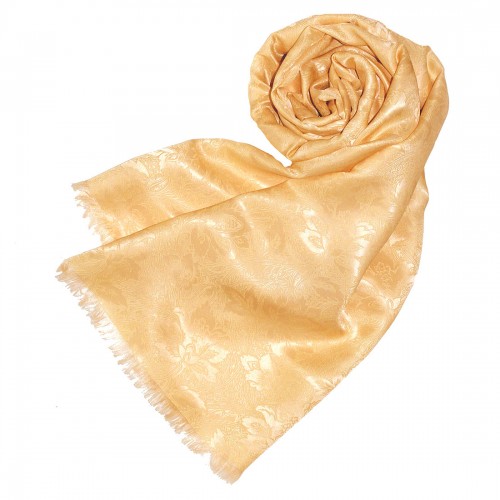 Lorenzo Cana Men's Shawl Viscose Silk Paisley Beige LORENZO CANA