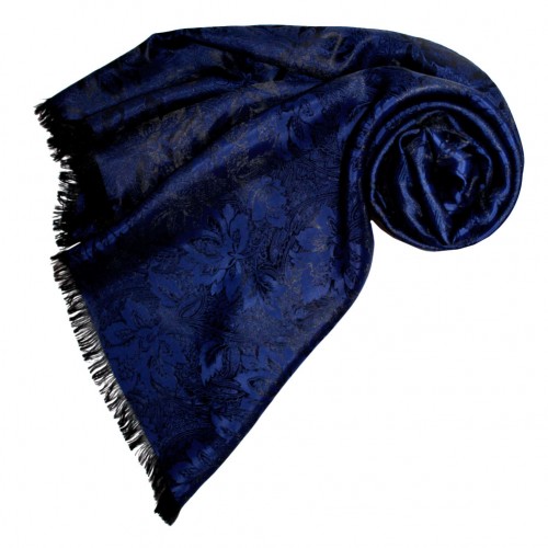 Lorenzo Cana Men's Shawl Viscose Silk Paisley Dark Blue LORENZO CANA