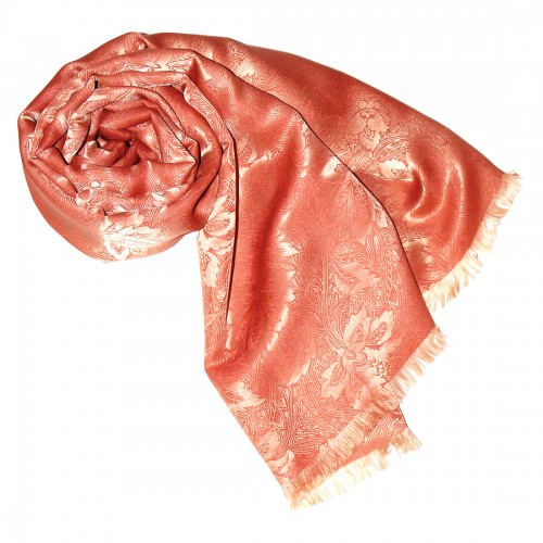 Lorenzo Cana Men's Shawl Viscose Silk Paisley Orange LORENZO CANA