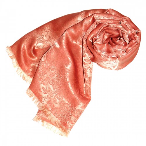 Lorenzo Cana Men's Shawl Viscose Silk Paisley Orange LORENZO CANA